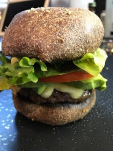Sturdy, grain-free hamburger bun. Both crunchy and soft.
